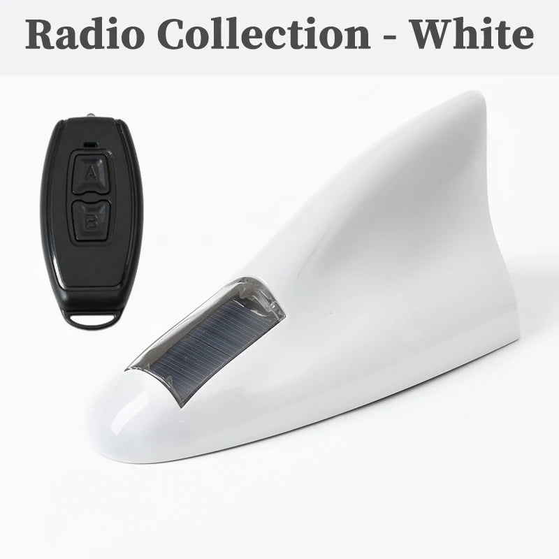 Solar anti rear end collision flashing light LED warning light Car shark fin antenna modified General Motors decorative light