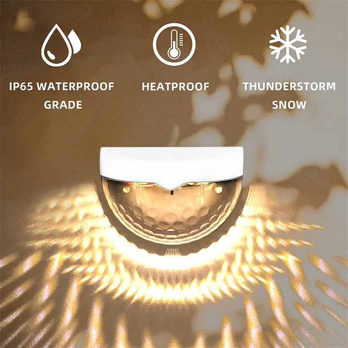 6PCS Solar Fence Lights Deck Lights Solar Wall Mount Outdoor Lamp White LED Lamp Lighting For Garden Home Patio Yard Camp Light