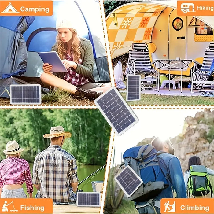 2W Portable Solar USB Charger With 0-0.4A Output For Outdoor Travel Power Banks Phones Flashlights Compact Photovoltaic Panel