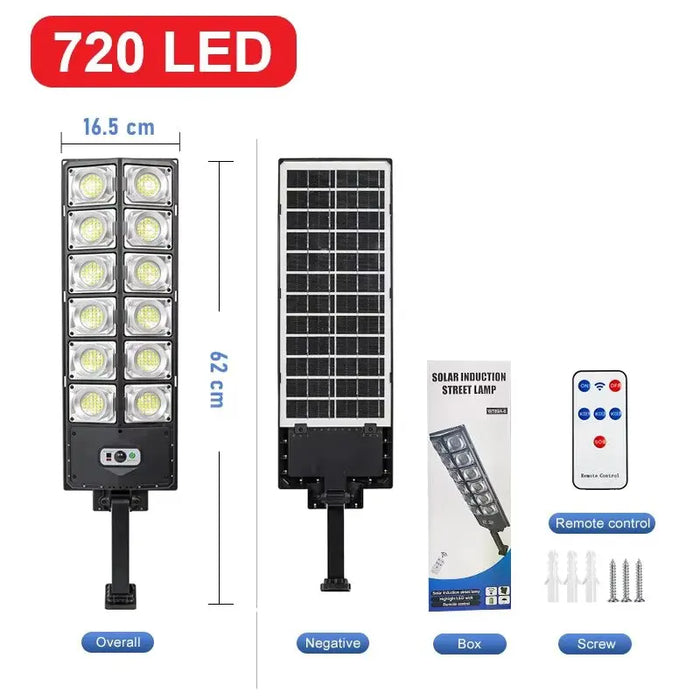 Powerful Solar Lights Outdoor Super Bright Solar Street Light 720 LED Solar Wall Lamp Solar Spotlight for Garage Garden Yard