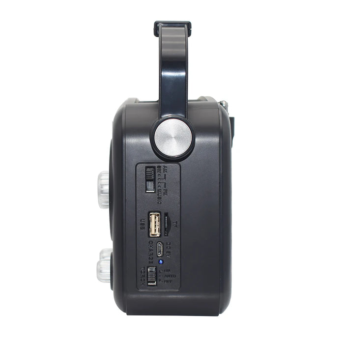 Solar radio FM AM SW 3-way player with mobile phone charging and flashlight MP3 USB TF card multi-function wireless Bluetooth