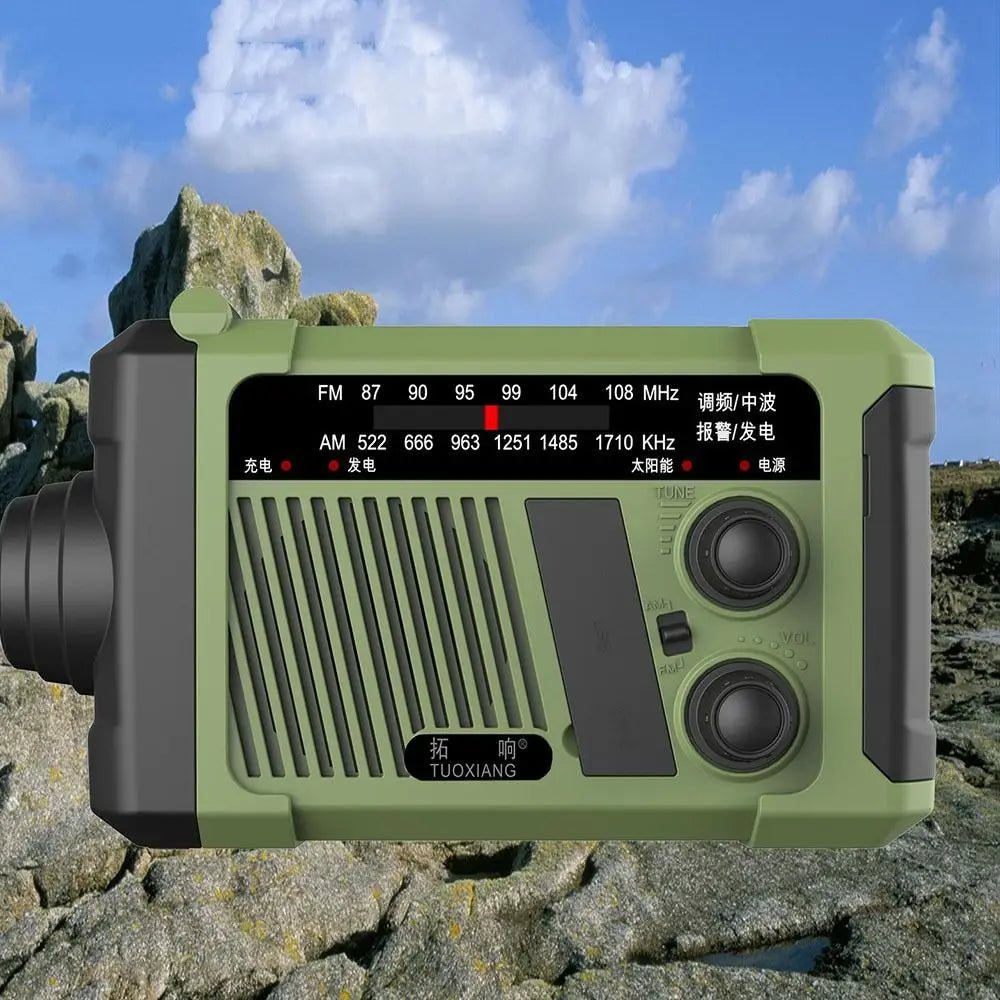 With Flashlight Solar Power Emergency Radio Reading Light Power Bank Hand Crank Radio USB Charging SOS Alarm AM/FM Radio
