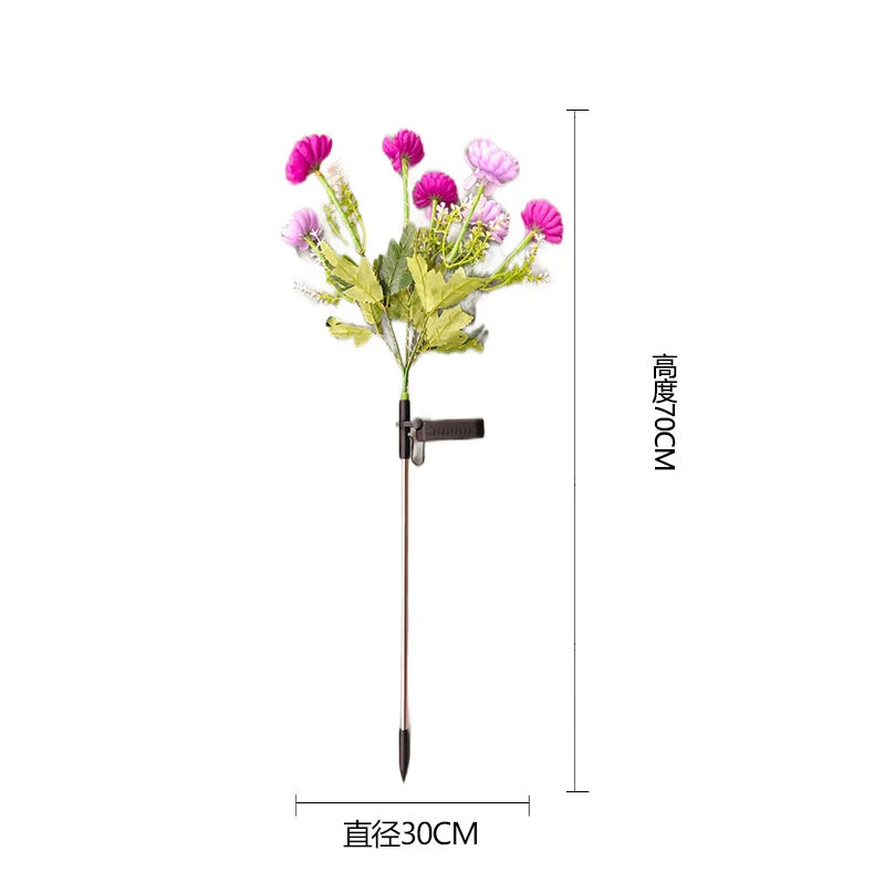 Solar Carnations Flower Lights Snow Lotus Outdoor Decoration Courtyard Garden Villa Atmosphere Lawn Ground Lights