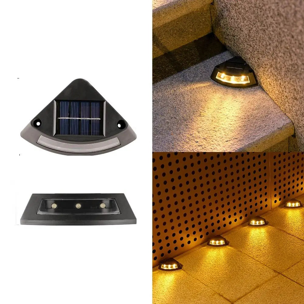 4pcs Waterproof Solar Step Lights Auto Switch Easy To Use Stair Lighting Solar Powered Warm /White Light Garden Walkway Light
