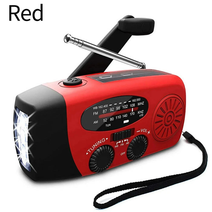 2000mA Outdoor Emergency Radio Portable Power Generation Radio Disaster Prevention Solar Hand Crank Radio AM/FM Radio