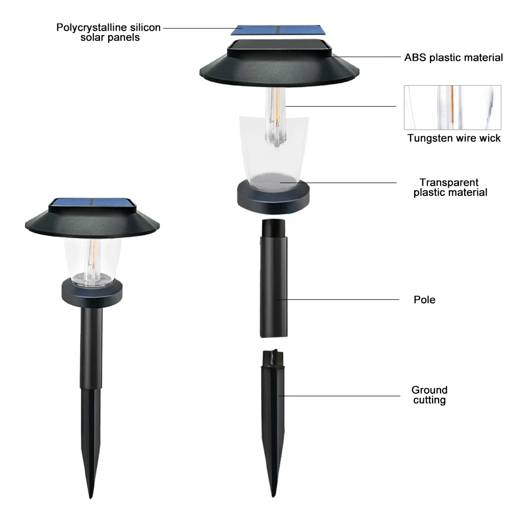 Solar Pathway Lights LED Outdoor Landscape Path Lamp IP65 Waterproof Solar Garden Lights For Yard Garden Walkway Patio Driveway
