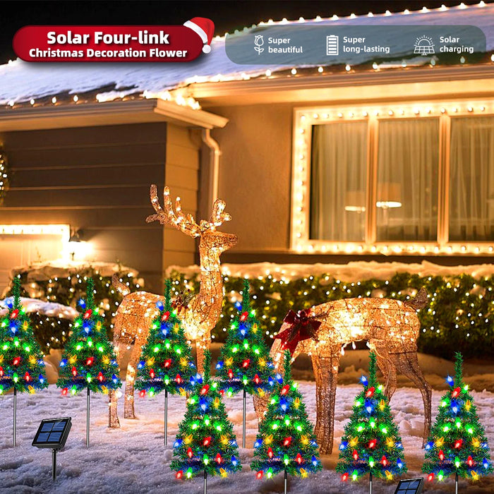 Strawberry Christmas Tree Solar Christmas Decoration 1 to 4 Christmas Tree Enlarged Solar Outdoor Christmas Aisle Lights for Christmas Decoration Channel Garden Courtyard Beautiful Bright