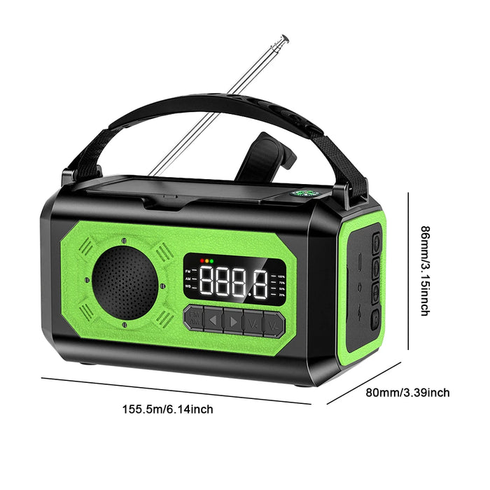 AM/FM/NOAA Radio 12000mAh Weather Alert Radio Portable Solar Hand Crank Radio Reading Lamp with Flashlight Emergency Radio