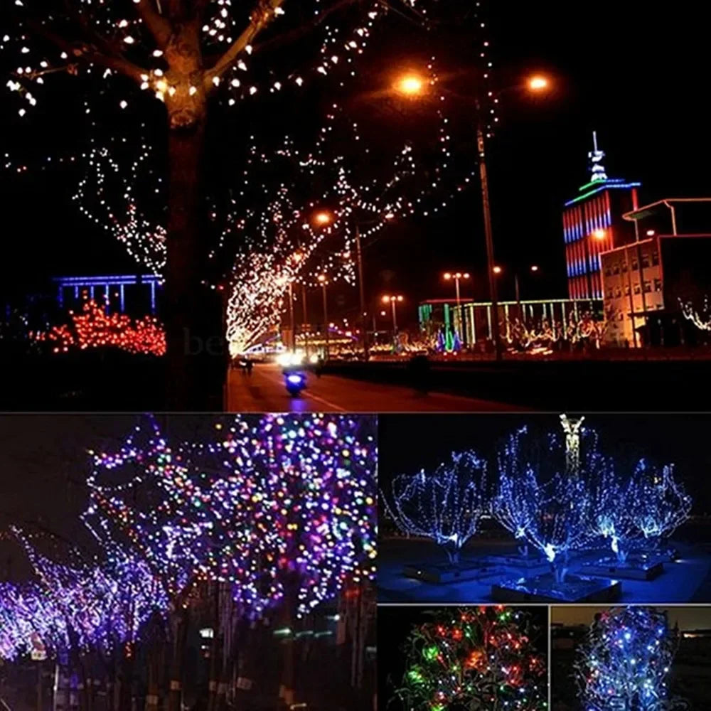 100 LED Solar Fairy Waterproof Copper Wire String Lights Christmas Party Garland Solar Power Lamp for Outdoor Garden Wedding