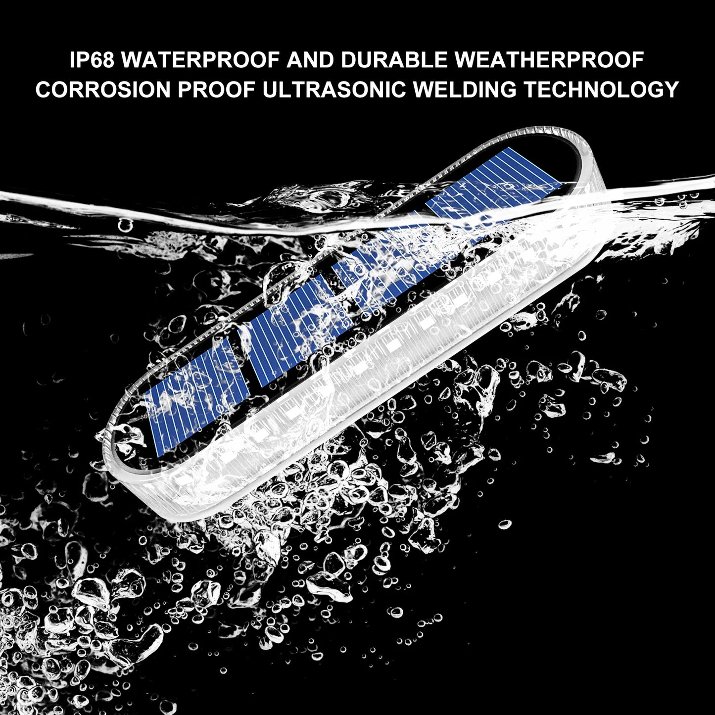 Solar Deck Lights IP68 Waterproof Outdoor Auto On/Off Lighting for Steps Docks Driveways Patios Fences - Solar Powered Lighting