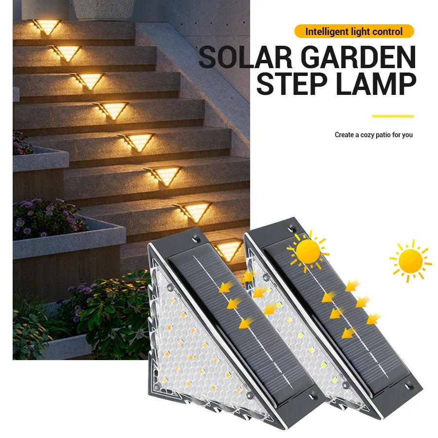 1/2/4PCS Solar Deck Lights Outdoor Step Fence Lights Waterproof Solar Lamp for Railing Stairs Pathway Garden Light Decoration