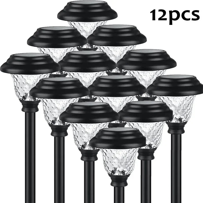Solar Pathway Lights Outdoor Waterproof Bright Monocrystalline Silicon Garden Decora Light LED Landscape Lamp for Yard Fenced