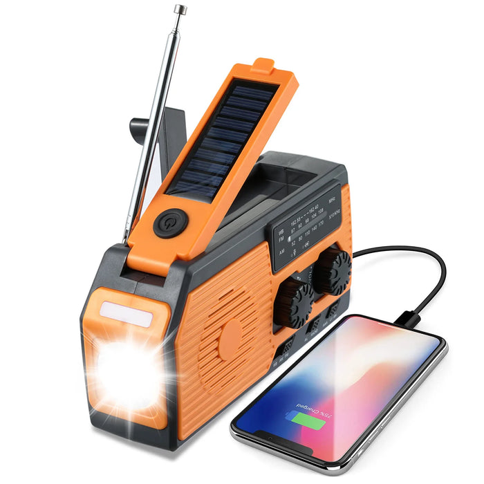 AM/FM/NOAA Weather Radio Portable Emergency Radio Solar Hand Crank Dynamo Radio Flashlight SOS Alarm Power Bank Dropshipping