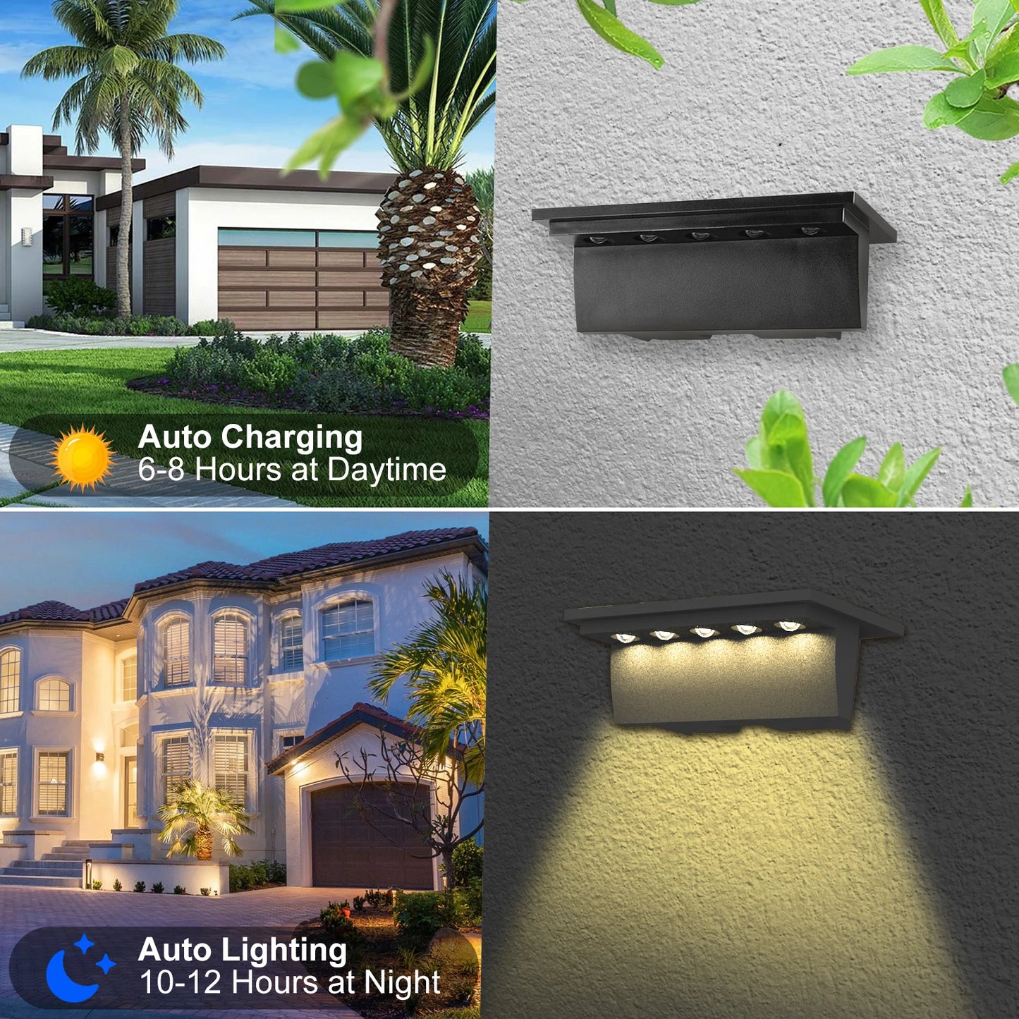 4pcs Solar Deck Lights Outdoor Stairs Fence Yard Patio Step Lamp Waterproof Led RGB Garden Terrace Guardrail Pathway Solar Light