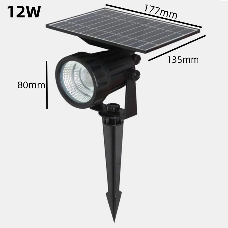 10W 15W Solar Lawn Lamp Outdoor landscape Spotlight IP65 Waterproof for Garden Backyard Pathway Driveway Patio Decor Spot Light