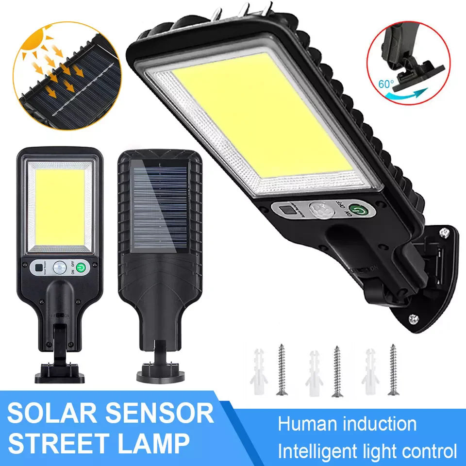 Outdoor Solar Street Light 117COB Human Body Sensing Courtyard Light Wall Light Waterproof Courtyard Garden Household Lighting