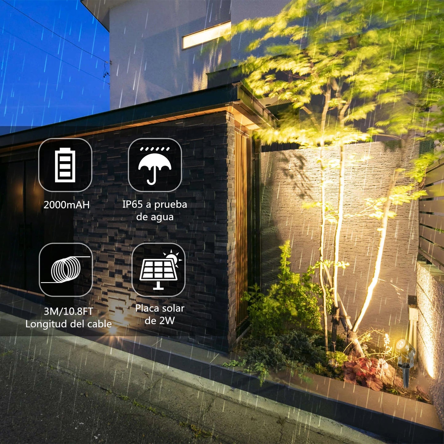 3000K/6000K Solar LED Light Outdoor Solar Spotlight Solar Garden Light Outdoor IP65 Waterproof Solar Power Light Wall Light