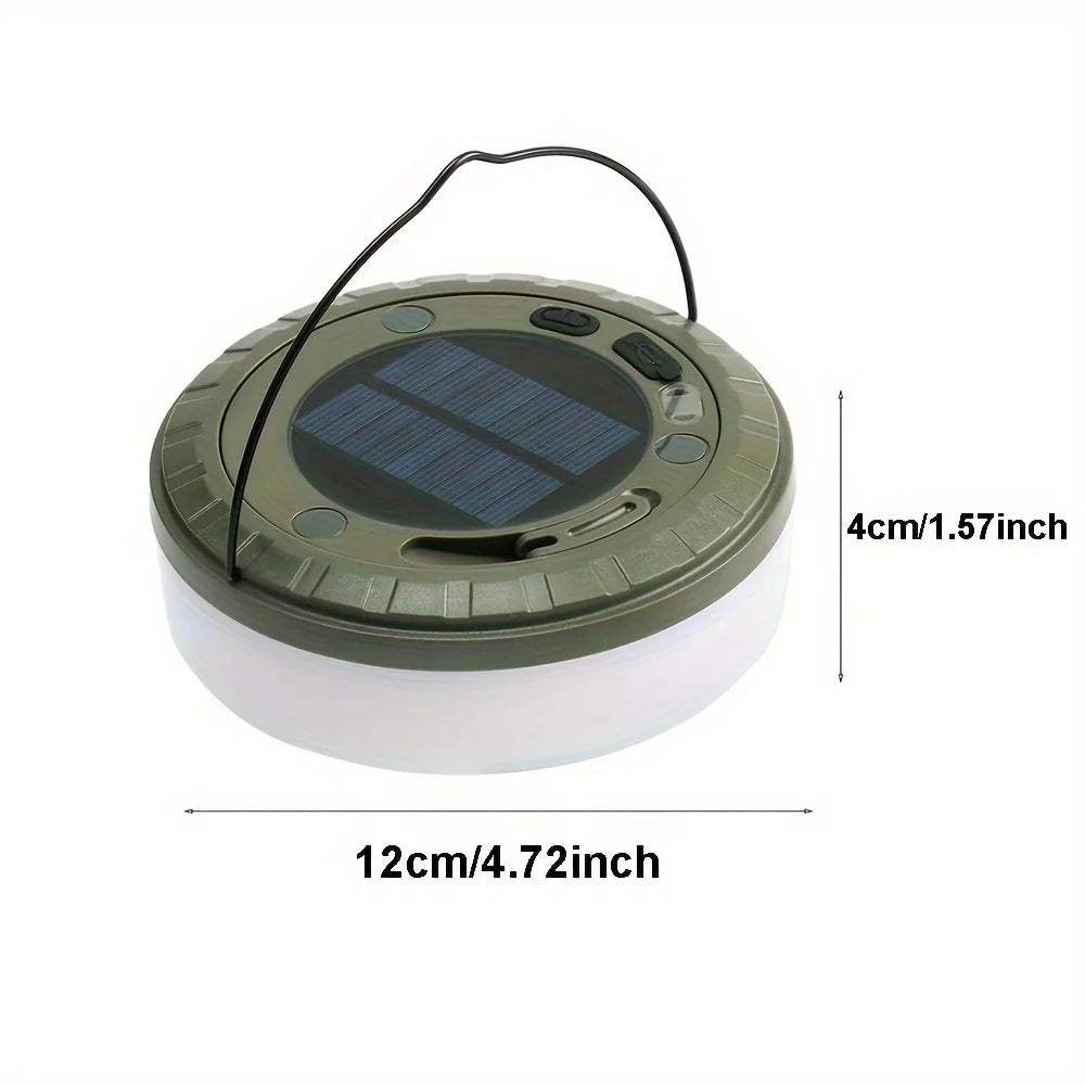 Solar Camping String Light 2 in 1 Rechargeable Camping Lamp 5 Mode Waterproof Portable Tent Lighting Outdoor Hiking Garden Decor