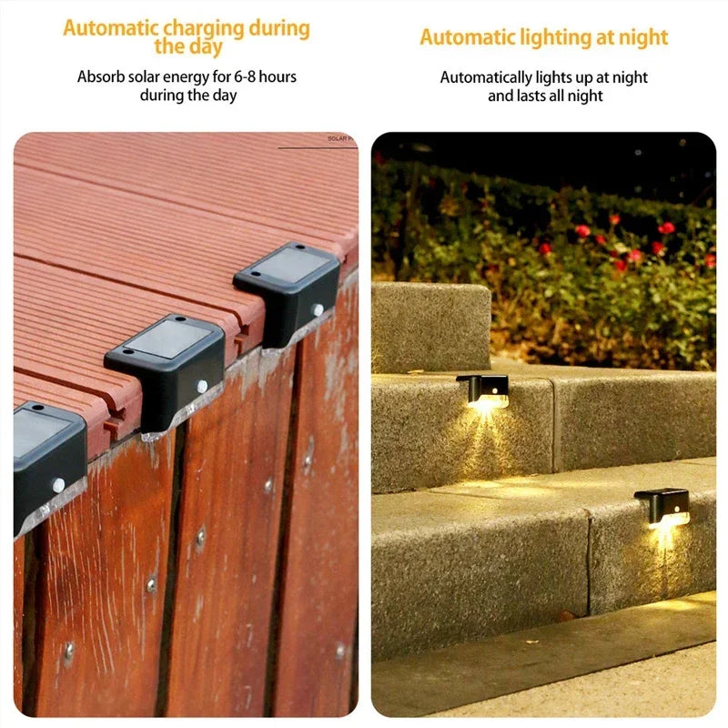 Solar LED Lights Outdoor Garden Light Deck Lamp Solar Stairs Light Waterproof Solar Step Lamp for Outdoor Patio Garden Decor