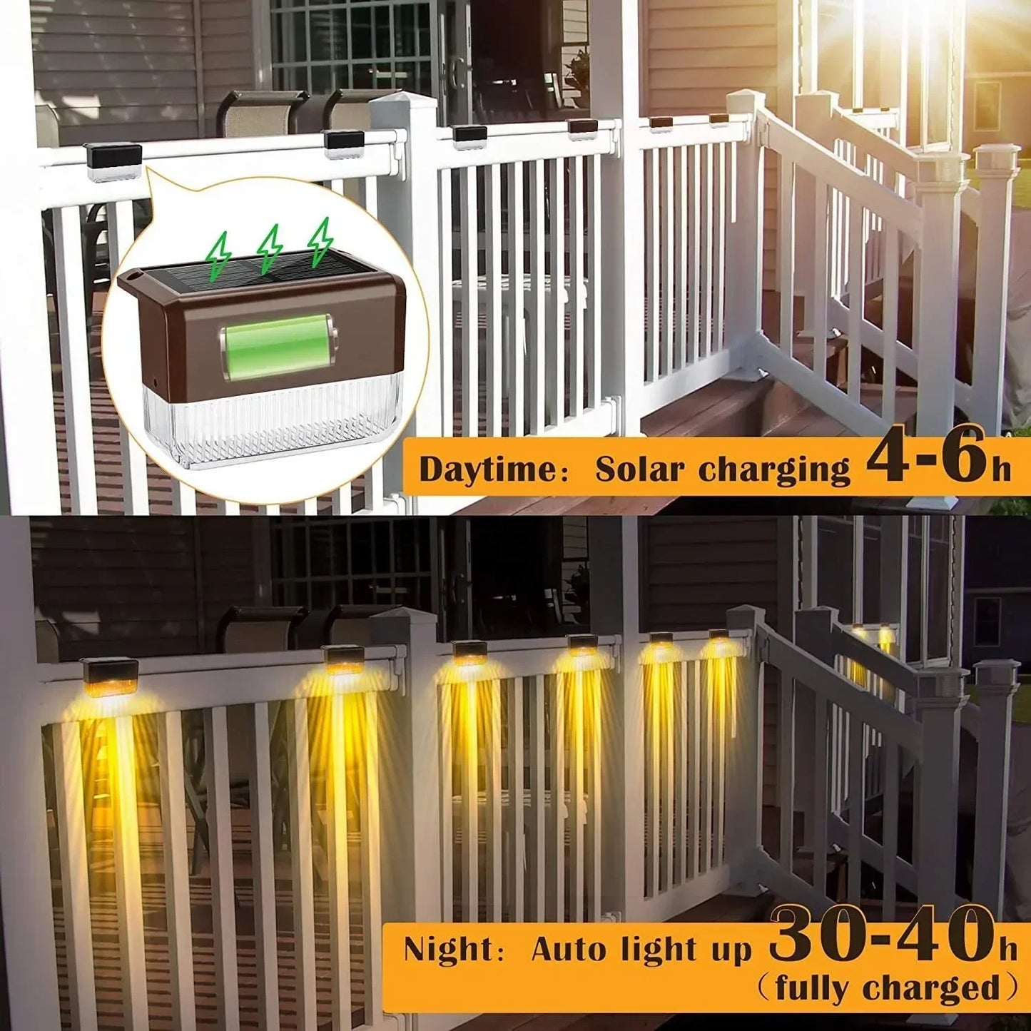 4/8/12 Pcs Solar Fence Lamp Outdoor LED Lighting Garden Fence Decoration Illumination for Courtyard Stairs or Exterior Wall