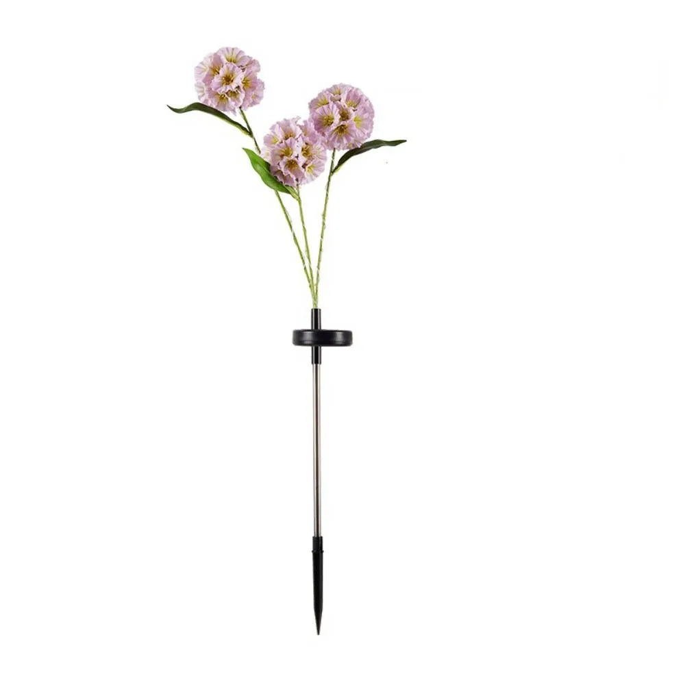 Waterproof Solar Flower Light Ground Mounted Warm light Simulation Flower Lamp with 3 Head Intelligent Light Sensing