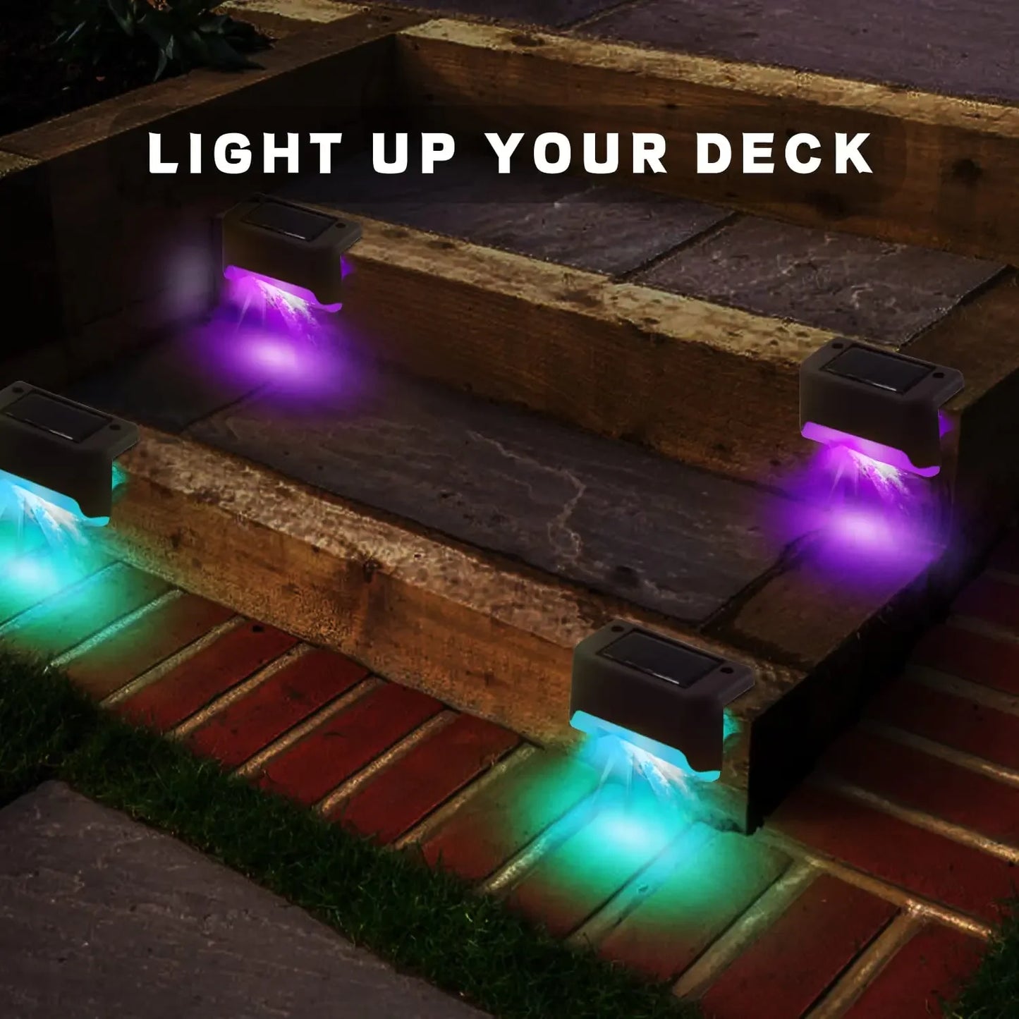 1~24PCs LED Solar Step Lamp Path Stair Outdoor Garden Lights Waterproof Balcony Light Decoration for Patio Stair Fence Light