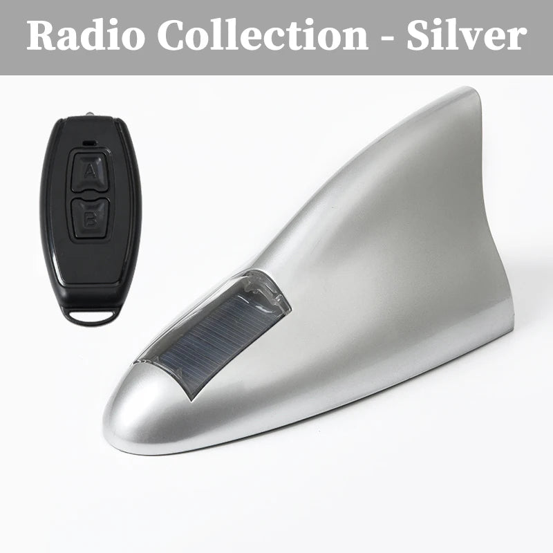 Solar anti rear end collision flashing light LED warning light Car shark fin antenna modified General Motors decorative light