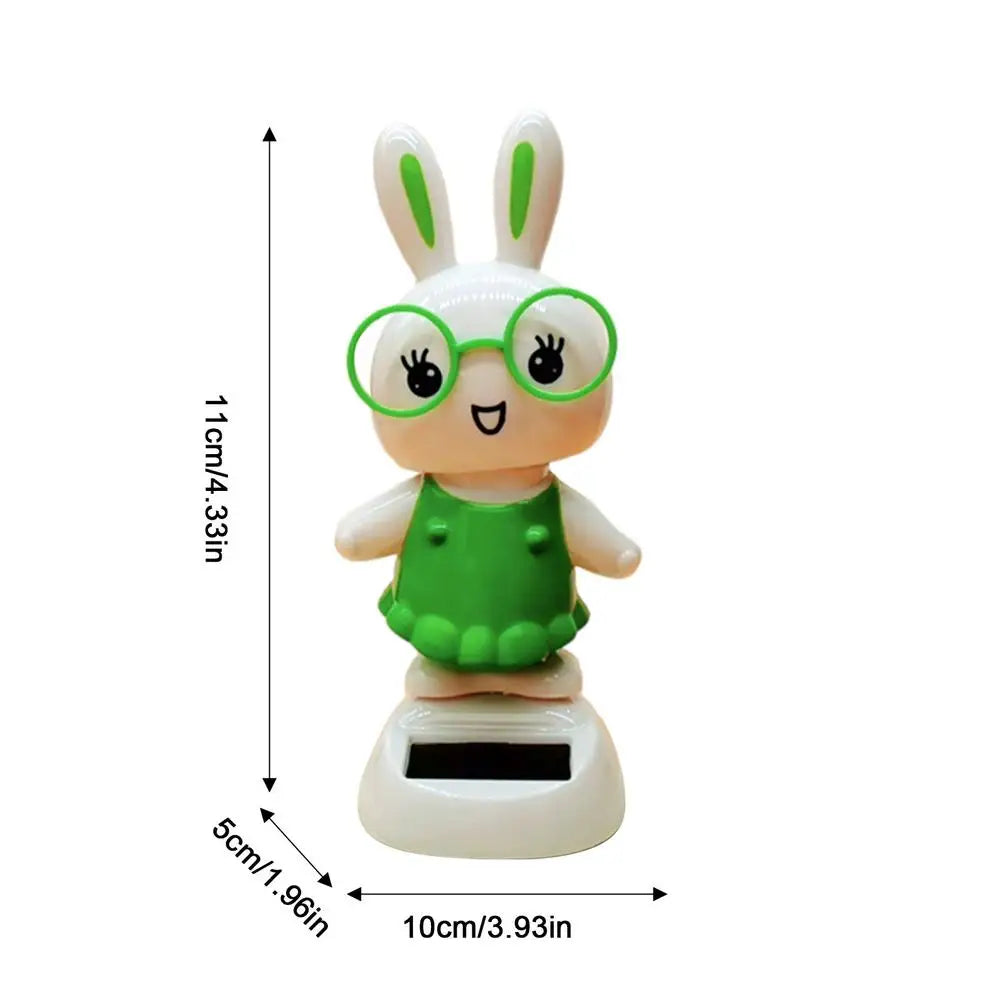 Solar Dancing toy Car Decoration Solar Energy Decoration Shaking Head Doll Cartoon rabbit Shape Decoration Home Ornaments
