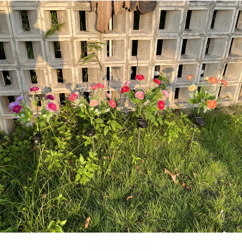Solar Carnations Flower Lights Snow Lotus Outdoor Decoration Courtyard Garden Villa Atmosphere Lawn Ground Lights