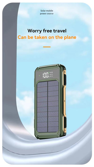 4-in-1 Solar Power Bank Built-in-cables 100000mAh High Capacity Charger Fast Charging Intelligent Digital Display Battery 2025
