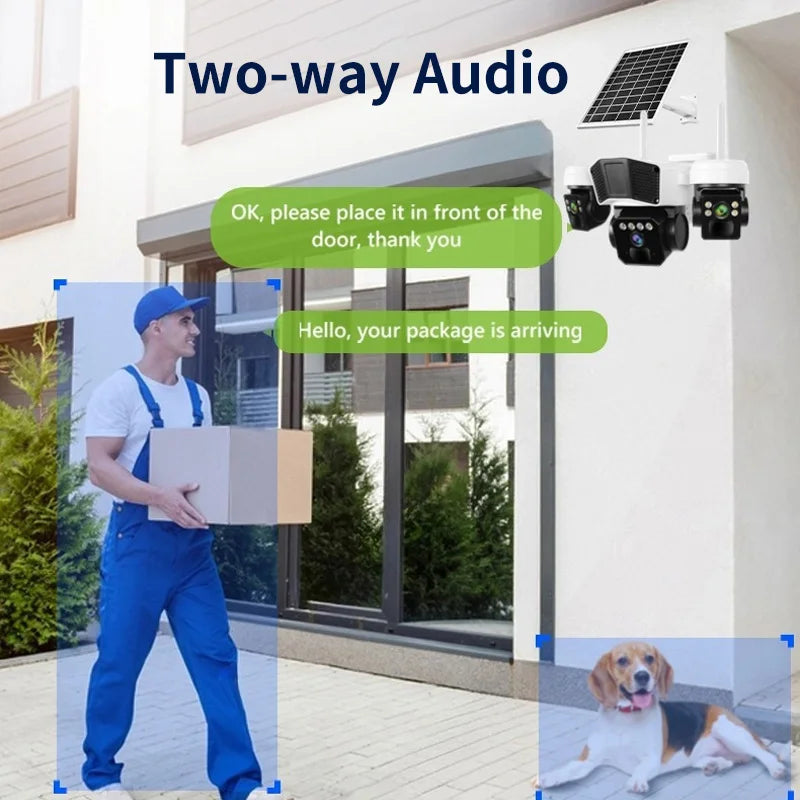 12MP Solar Powered Wireless Surveillance IP 4G Sim Card Camera O-KAM Pro 6K 3 lens Security Outdoor Solar Waterproof CCTV Camera