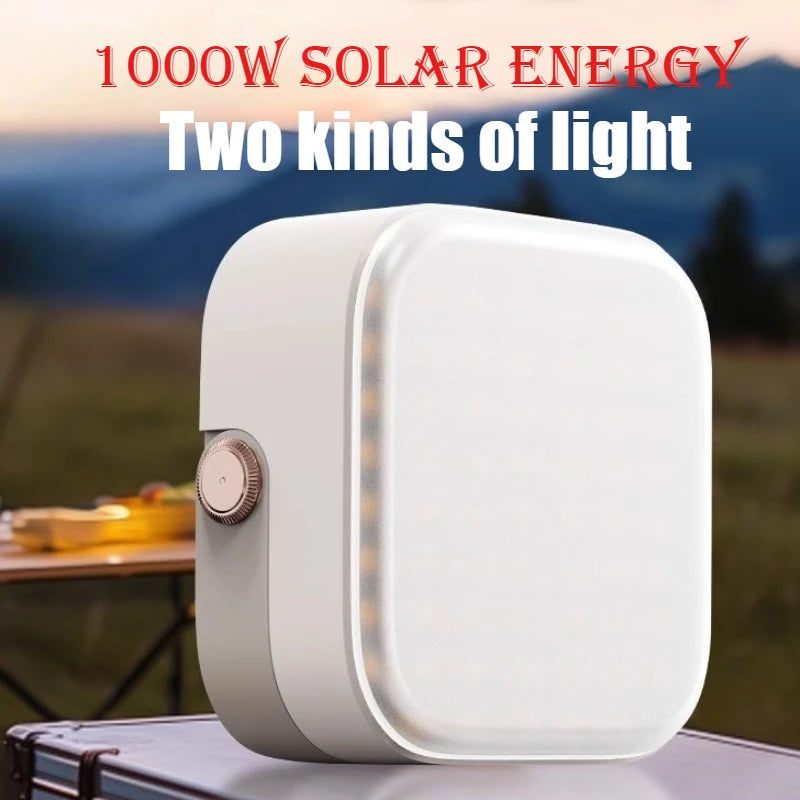 Solar Energy Outdoor Camping Light Portable Waterproof Large-capacity Lithium Battery High Power Camping Light Outdoor Supplies