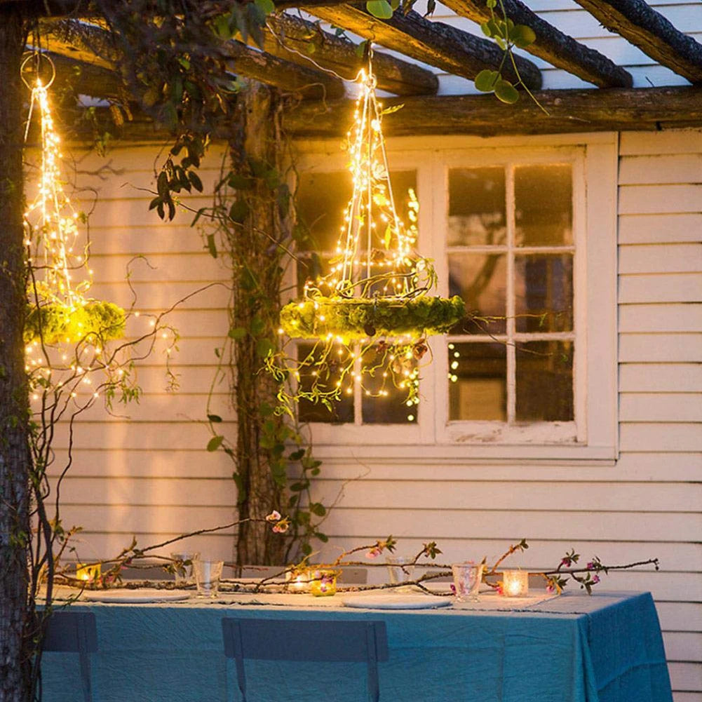1set Solar String Light, 10 Strands 200 LEDs Hanging Vine Tree Lights Waterfall Vine Branch Lights Twinkle Starry Lights