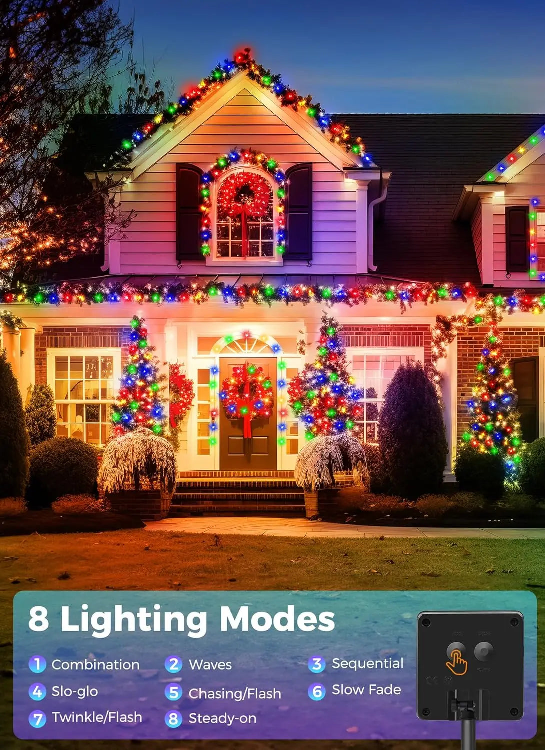 100LED Solar String Lights Outdoor Waterproof Fairy Lights String 8 Mode for Home Gardens Wedding Party Xmas Outdoor Tree Decor