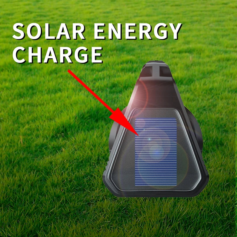 Warsun USB Rechargeable Solar Energy Camp Flashlights ABS Portable Waterproof Torch Work Light Outdoor Searchlight