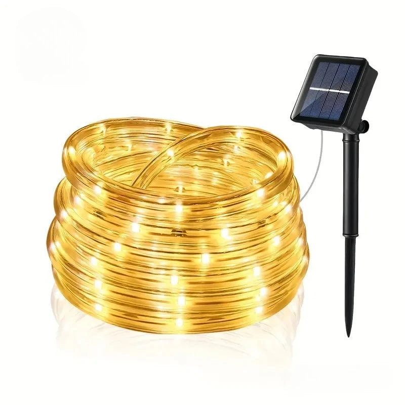 7m/12m/22m/32m Solar LED String Light Outdoor Waterproof Garden Decorations Lights Wedding Garland Solar Rope Fairy Lamp