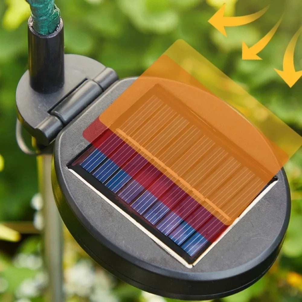 Waterproof Solar Flower Light Ground Mounted Warm light Simulation Flower Lamp with 3 Head Intelligent Light Sensing