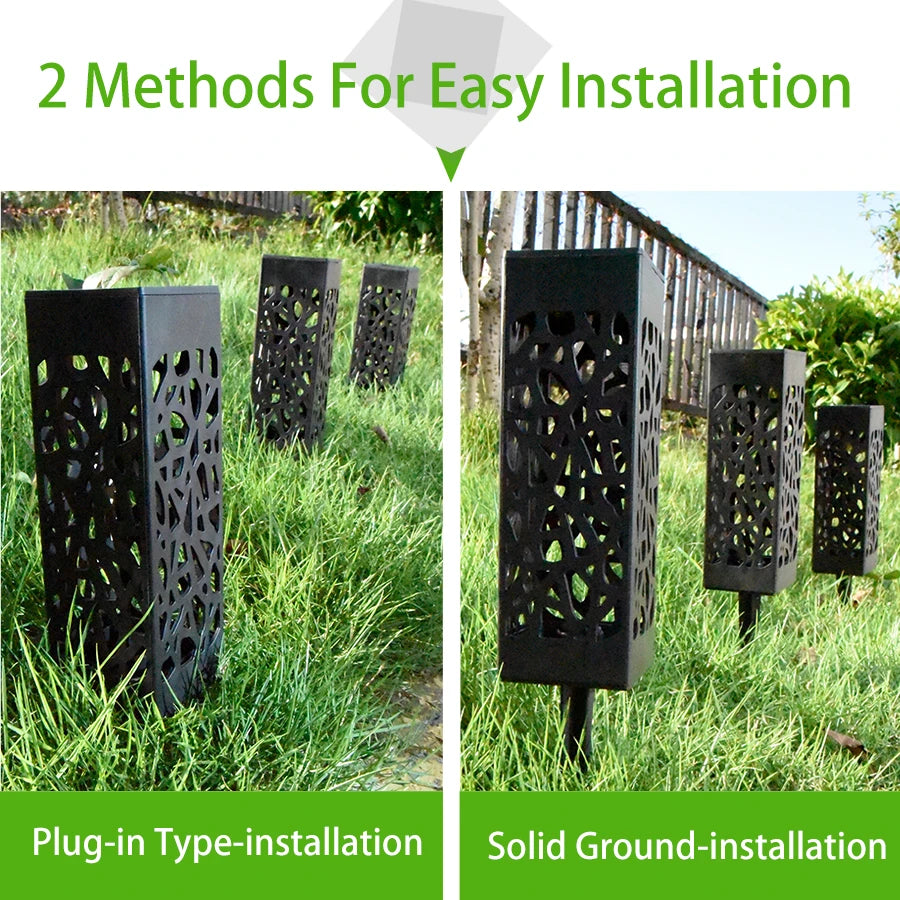Solar Garden Light Outdoor Solar Hollow Lawn Lamp Decoration Lighting Waterproof For Pathway Yard Park Courtyard Sunpower
