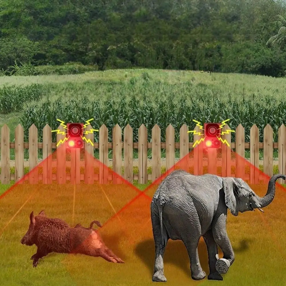 Solar Energy Solar Powered Alarm Dog's Bark Audible and Visual Alarm Solar Anti-theft Device LED Sound Recording