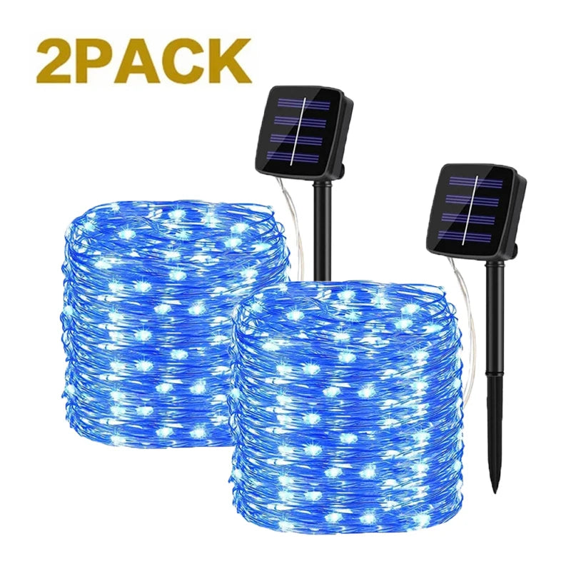 32M Solar String Fairy Lights Christmas Lights Outdoor Waterproof Garland Solar Power Lamp Christmas For Garden Decoration