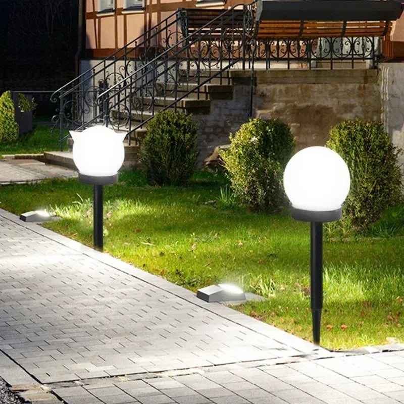 Solar Garden Light Panel LED Round Ball Outdoor Waterproof Decorative Energy Powered for Street Courtyard Landscape Lamp Path