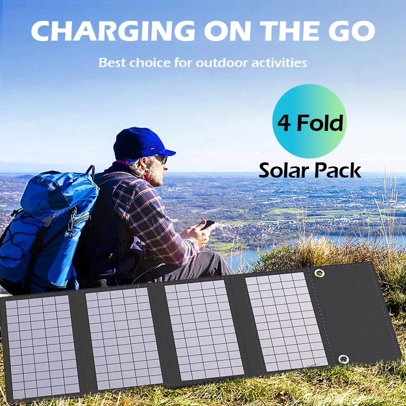 2025 exclusive 1000W portable solar panel folding bag with USB+DC for outdoor hiking, camping, and mobile phone charging