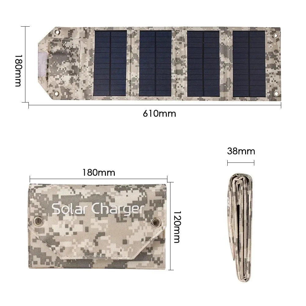 100W 80W 60W Foldable Solar Panel 5V USB Portable Folding Bag Battery Charger for Phone Outdoor Camping Waterproof Power Bank