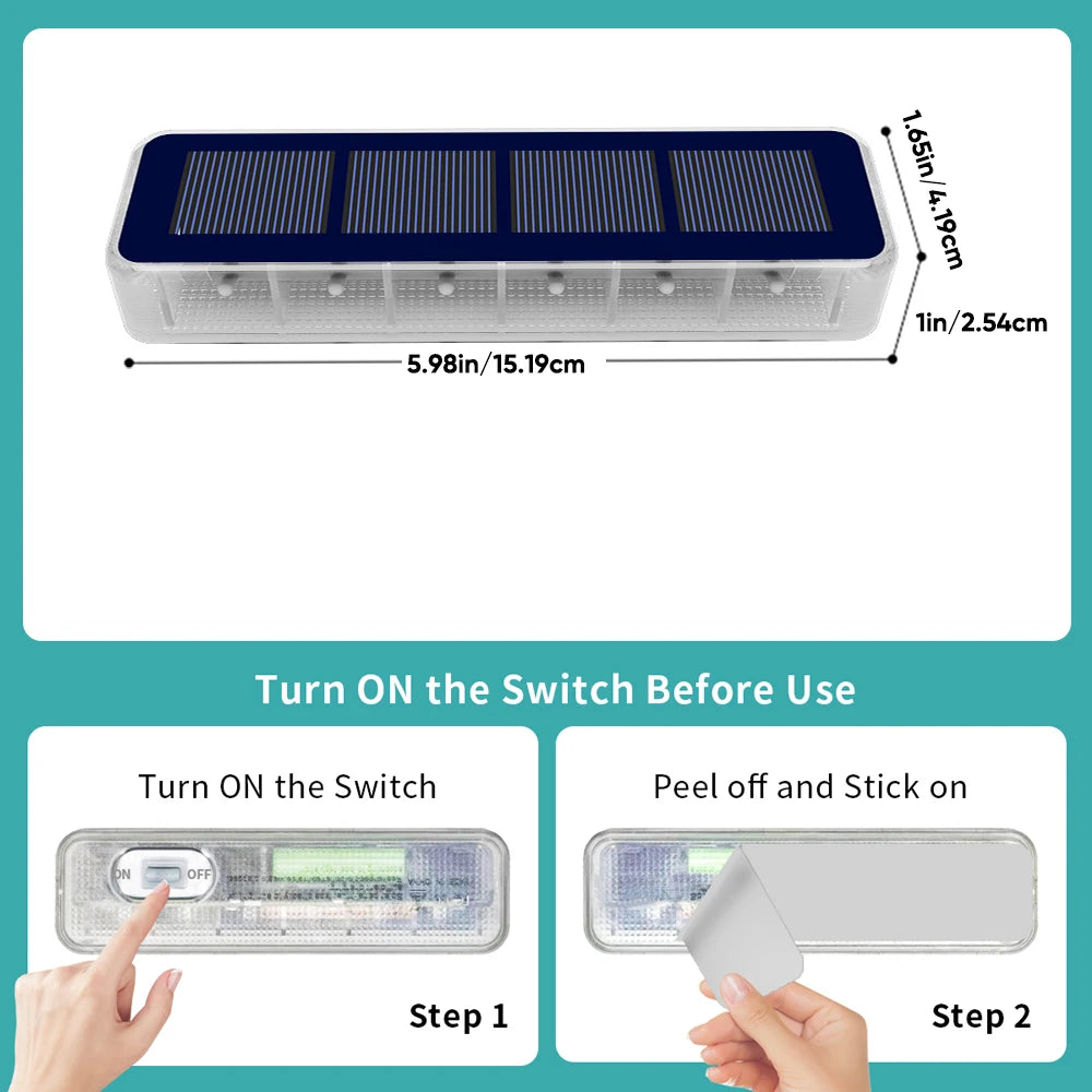 Solar Deck Lights Outdoor Waterproof LED Step Sidewalk Stair Garden Light IP68 Auto On/Off Solar Powered Dock Driveway Lighting