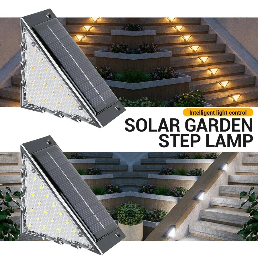 1/2/4PCS Solar Deck Lights Outdoor Step Fence Lights Waterproof Solar Lamp for Railing Stairs Pathway Garden Light Decoration
