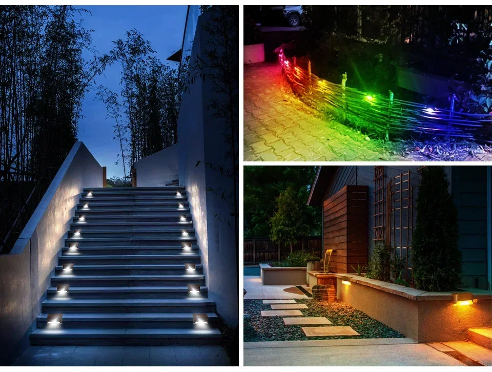1/4/8/pcs Solar Deck Lights Outdoor Waterproof LED Fence Lights Garden Decor Solar Lamp for Stairs Railing Yard Patio Pathway