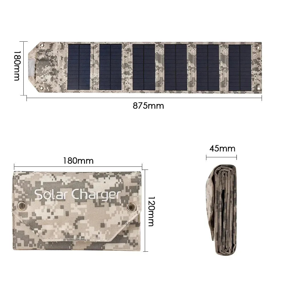 100W 80W 60W Foldable Solar Panel 5V USB Portable Folding Bag Battery Charger for Phone Outdoor Camping Waterproof Power Bank