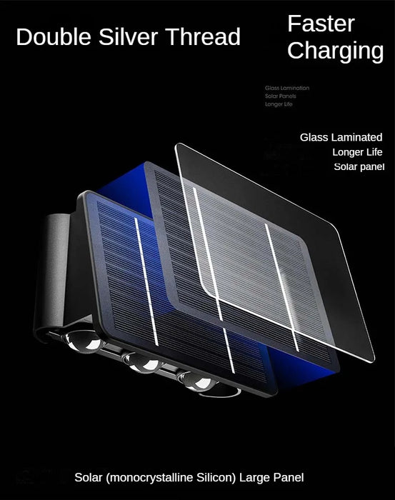 Solar Wall Lights Outdoor Garden Lighting External Solar Powered Led Outdoor Lamp Wall Sconces Yard and Garden Decors Decoration