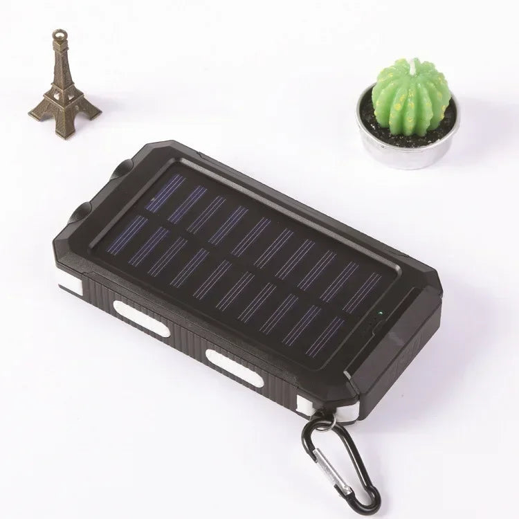 200000mAh Large Capacity Solar Power Bank New Portable With Lanyard Compass External Battery Outdoor Camping Charging Powerbank