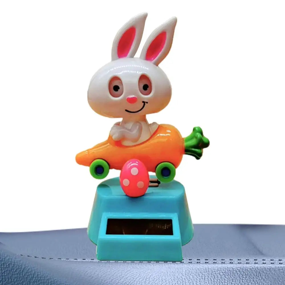 Solar Dancing toy Car Decoration Solar Energy Decoration Shaking Head Doll Cartoon rabbit Shape Decoration Home Ornaments